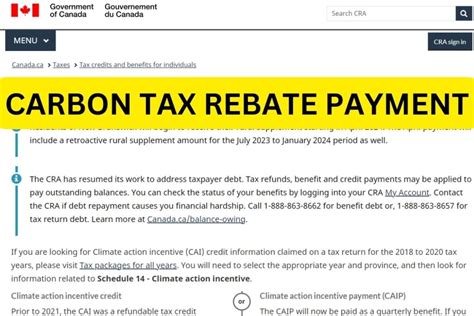carbon tax rebate eligibility